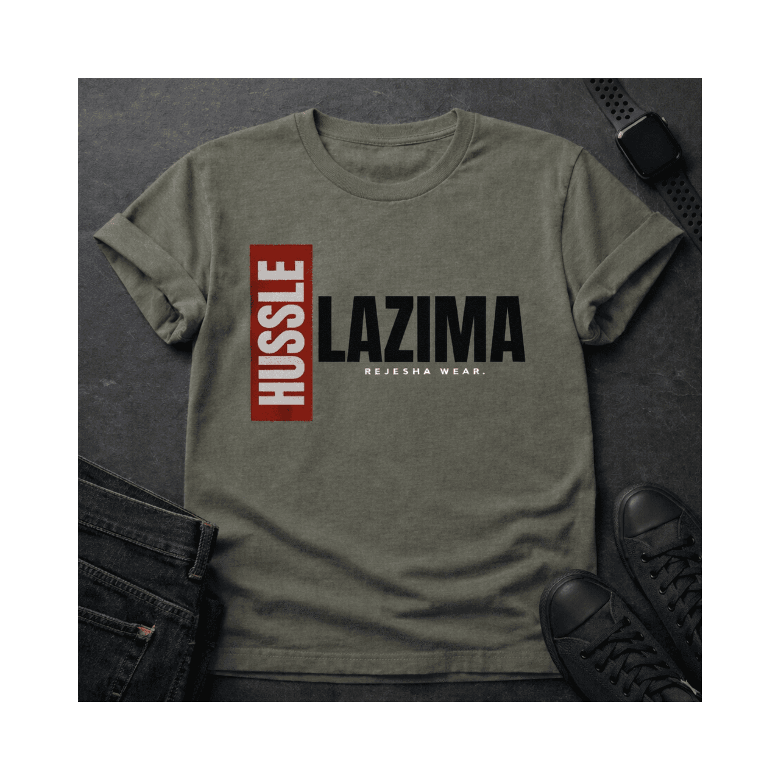 Hussle Lazima "Work Hard" T-Shirt - Kiswahili Hustle Tee